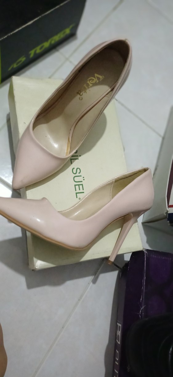 pudra pembe Stiletto Topuklu Kadın Ayakkabı - Görsel 2