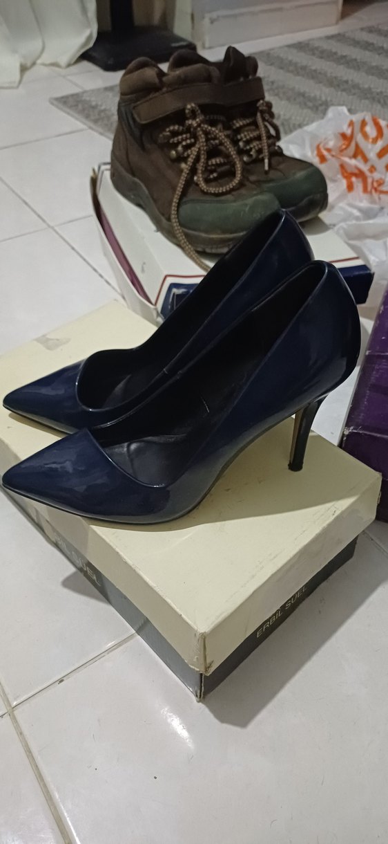 Lacivert Rugan Stiletto Topuklu Kadın Ayakkabı - Görsel 3