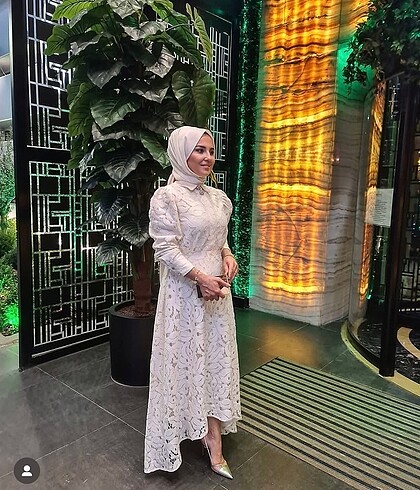 m Beden Selvi çetin güpürlü elbise