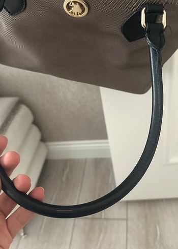  Beden Us polo Klasik Elegan Kahverengi /gri Deri Kadın Çanta