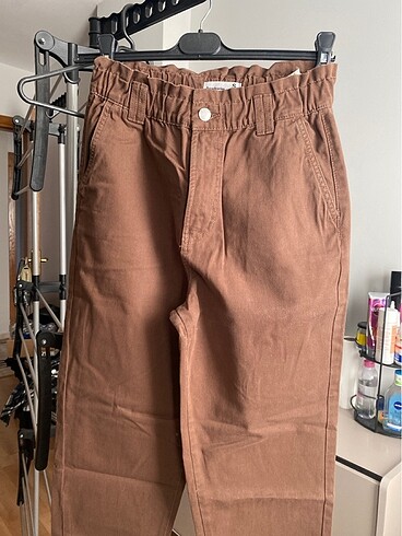 s Beden Stradivarius kahve rengi yüksek bel Mom jean