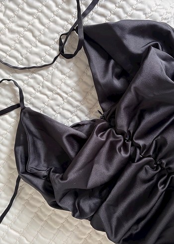 Mini v yaka elbise - Görsel 3