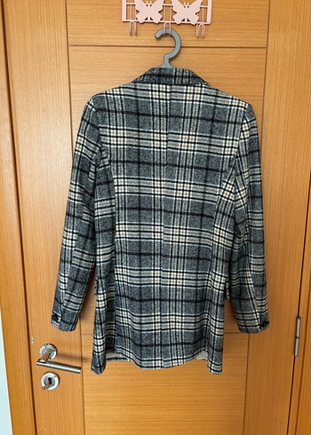 Gri Ekoseli Kadın Blazer Ceket - Görsel 6