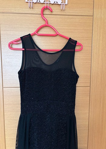 Siyah Simli Uzun Abiye Elbise - Görsel 2