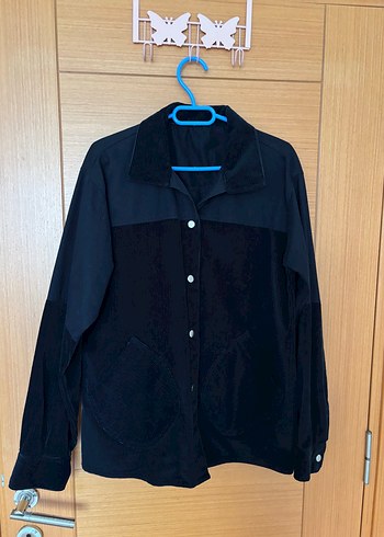 Siyah Süet Düğmeli Kadın Gömlek - Görsel 3