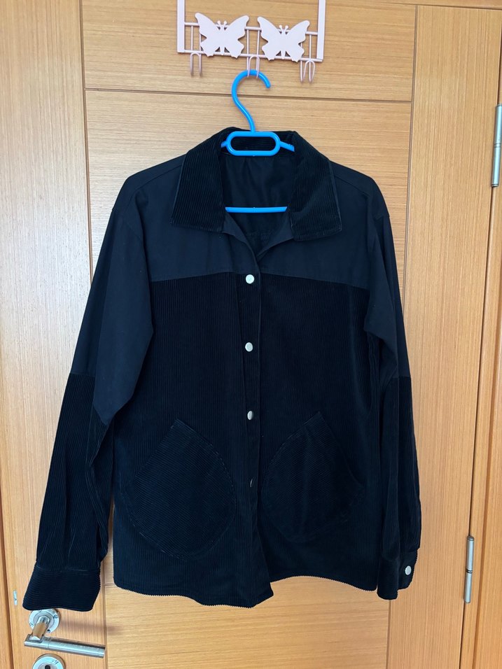 Siyah Süet Düğmeli Kadın Gömlek - Görsel 3