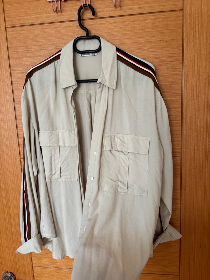 Stradivarus Bej Gömlek - Görsel 4