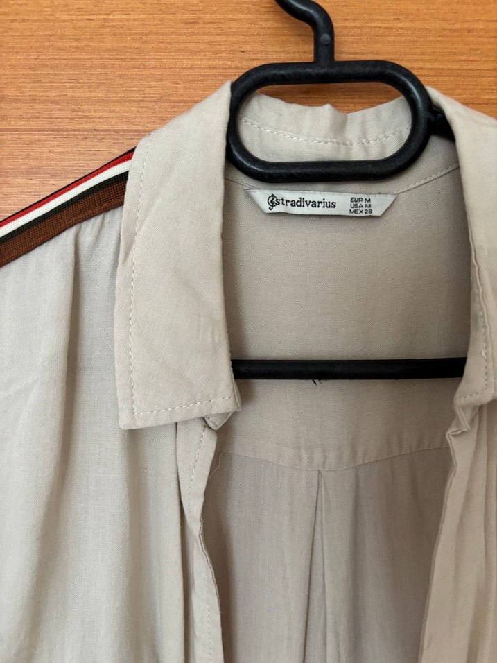 Stradivarus Bej Gömlek - Görsel 3