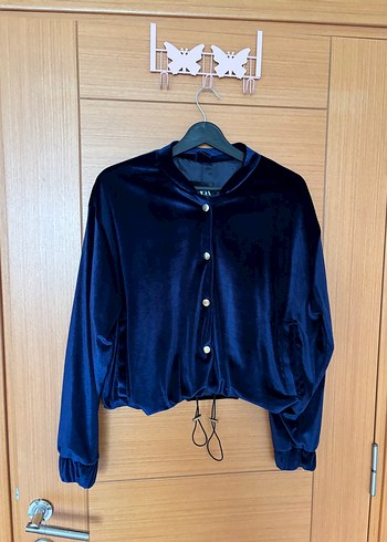 Düğmeli Lacivert Kadın Ceket - Görsel 2