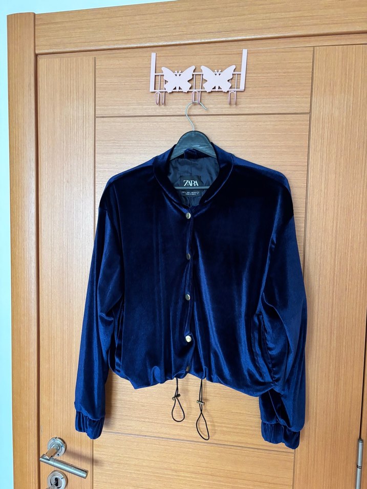 Düğmeli Lacivert Kadın Ceket - Görsel 4