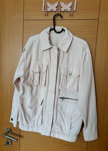 Pudra Pembesi Düğmeli Kadın Ceket Midi Boy - Görsel 2