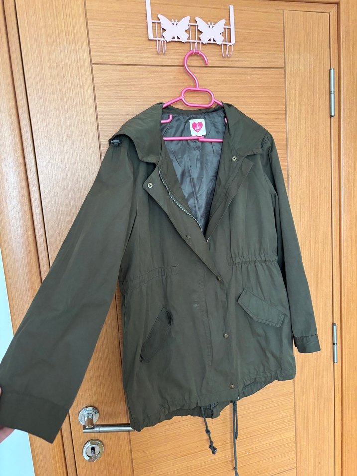 Düğmeli Haki Kadın Ceket - Görsel 4