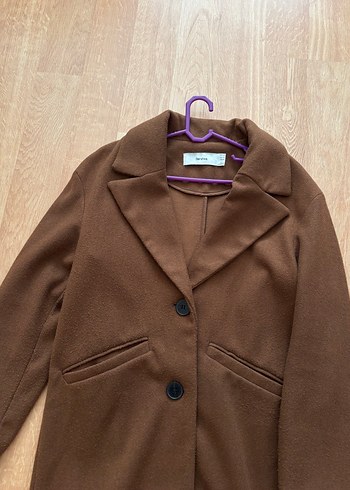 Kahverengi Düğmeli Kadın Kaban - Görsel 5