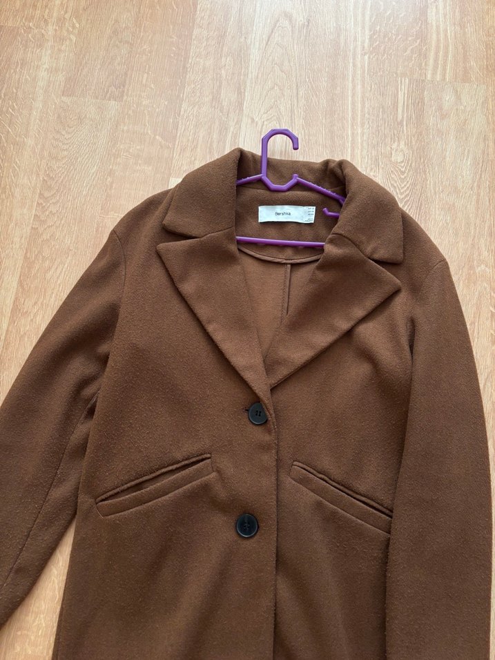 Kahverengi Düğmeli Kadın Kaban - Görsel 5