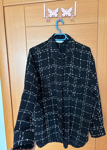 Düğmeli Siyah Kadın Gömlek - Görsel 4