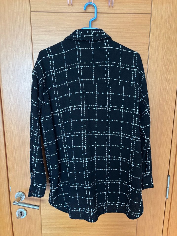 Düğmeli Siyah Kadın Gömlek - Görsel 5