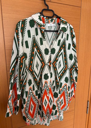 Bohem Uzun Kollu Düğmeli  Gömlek - Görsel 4