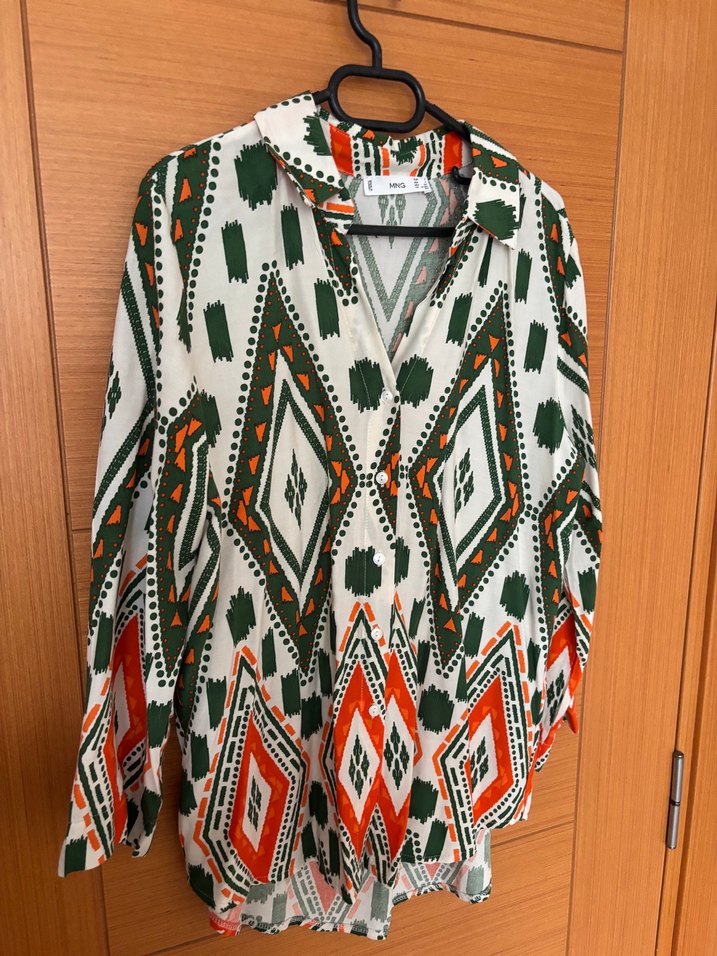 Bohem Uzun Kollu Düğmeli  Gömlek - Görsel 4