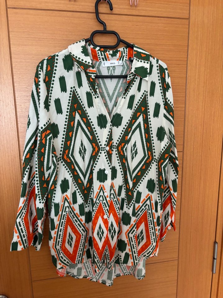 Bohem Uzun Kollu Düğmeli  Gömlek - Görsel 2