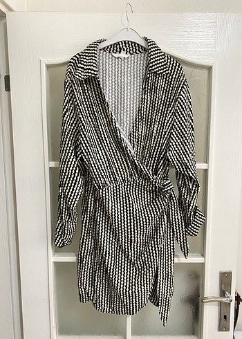 Zebra Desenli Uzun Kollu Kadın Elbise - Görsel 2