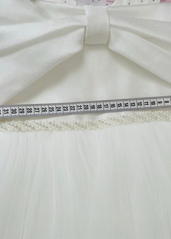 Kız Çocuk Beyaz Prenses Gelinlik Uzun Abiye - Görsel 5