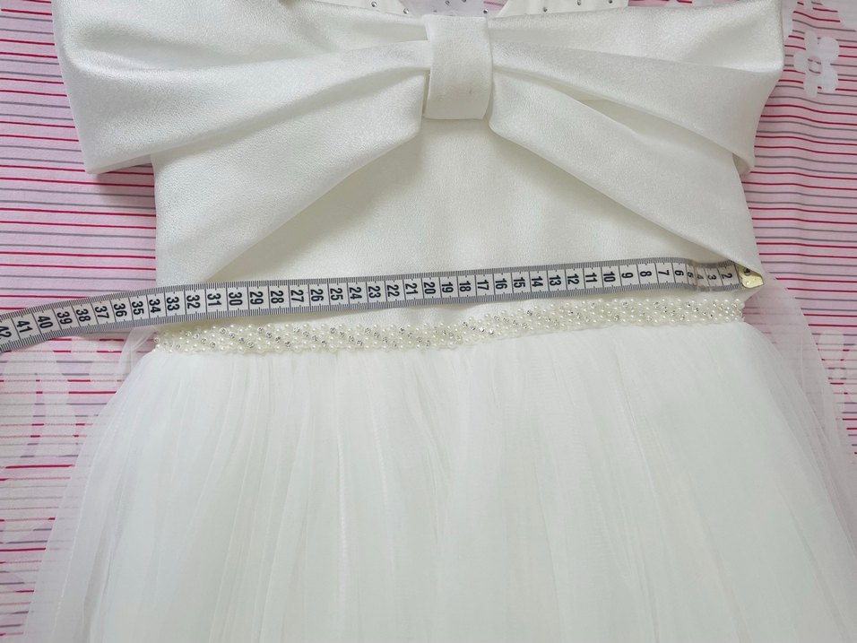 Kız Çocuk Beyaz Prenses Gelinlik Uzun Abiye - Görsel 5