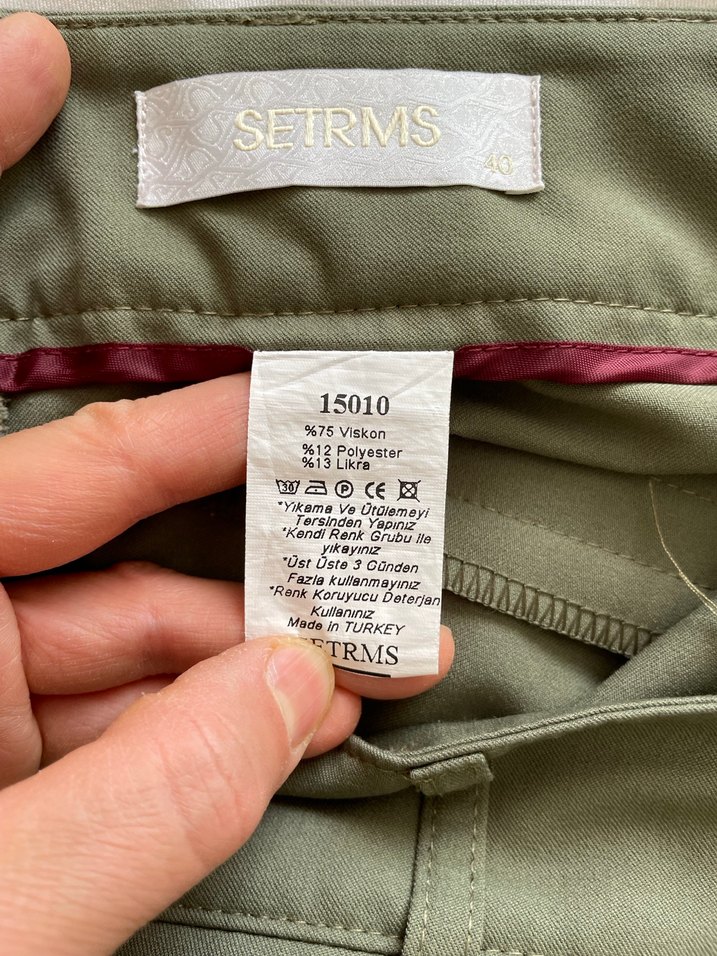 Bej Kadın Midi Kumaş Pantolon - Görsel 3