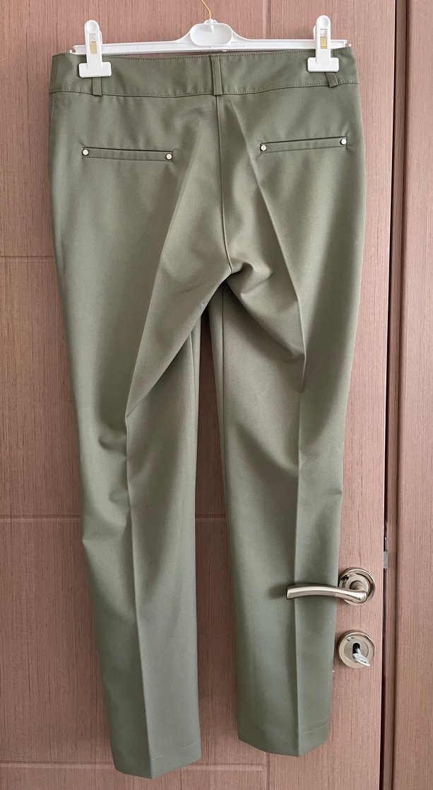 Bej Kadın Midi Kumaş Pantolon - Görsel 2