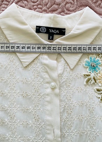 Düğmeli Beyaz Uzun Keten Elbise - Görsel 7