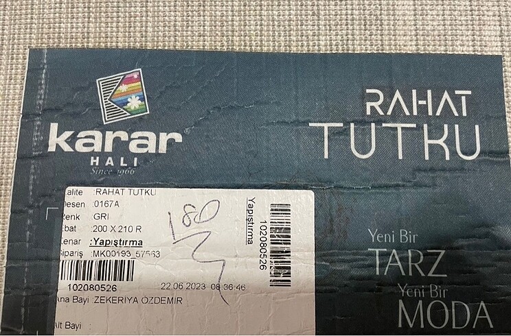 Beden gri Renk KARAR HALI 200.210