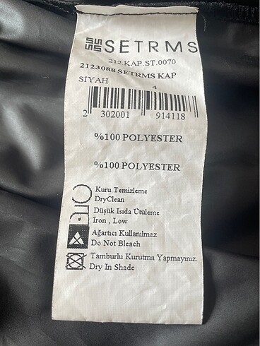 38 Beden siyah Renk SETRMS YAĞMURLUK