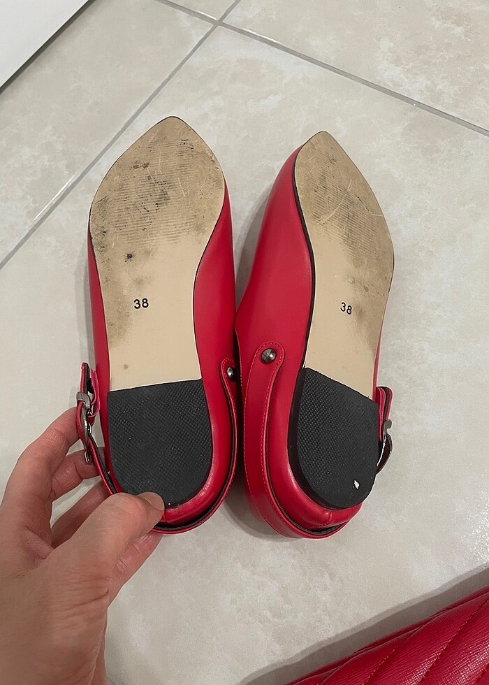 KIRMIZI RENK KEMERLİ BABET - Görsel 5