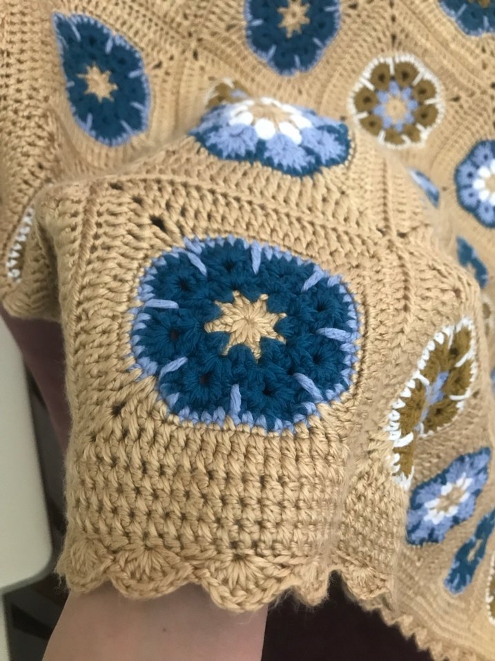 El Örgüsü Kahverengi Nakışlı Battaniye - Görsel 2