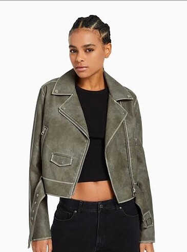 Bershka vintage deri ceket