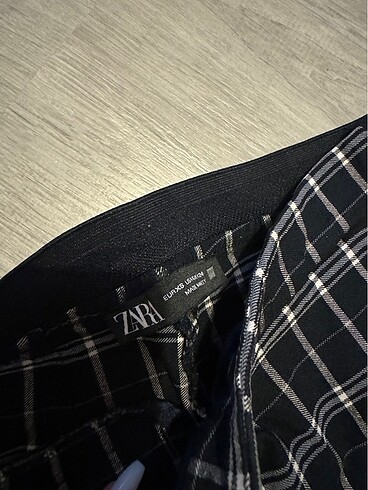 xs Beden Zara ekoseli keten pantolon