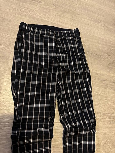 Zara ekoseli keten pantolon