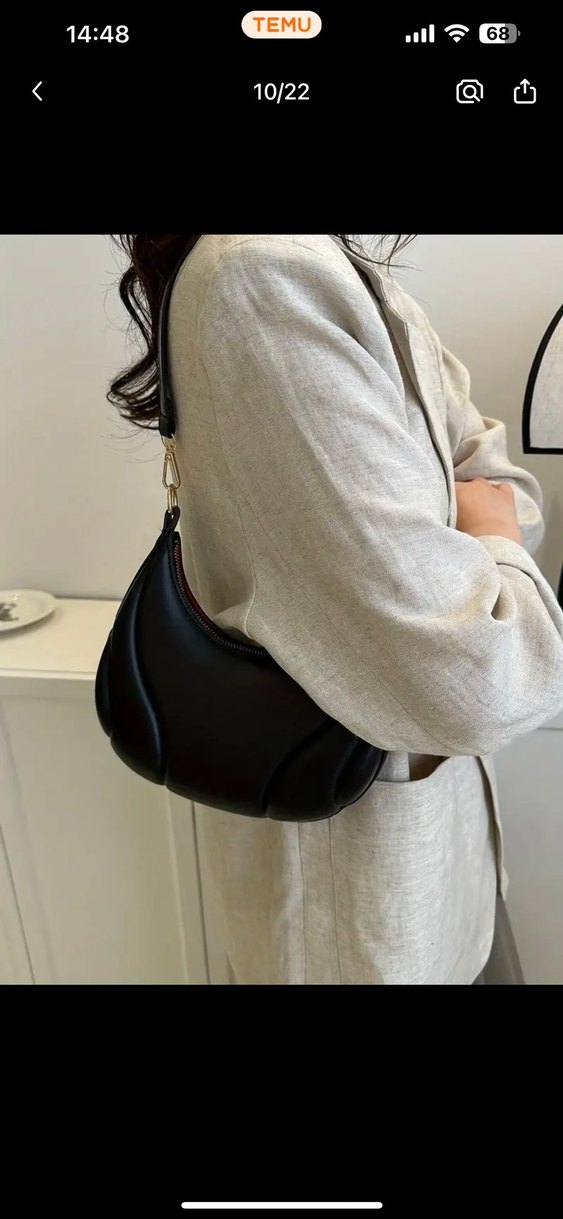 Siyah Deri Tokalı Kadın Çanta - Görsel 3