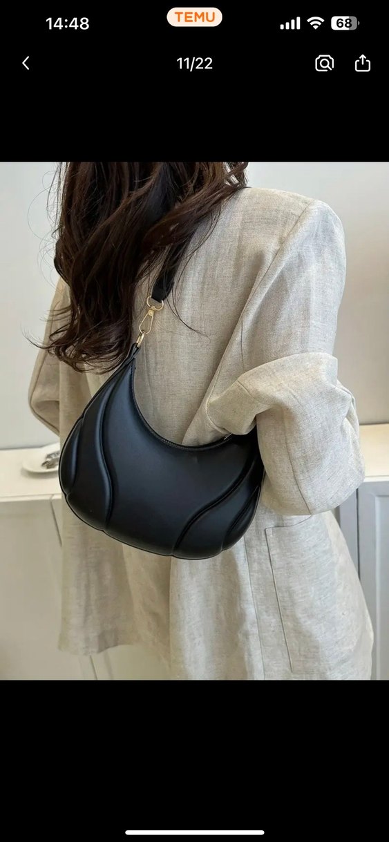 Siyah Deri Tokalı Kadın Çanta - Görsel 2