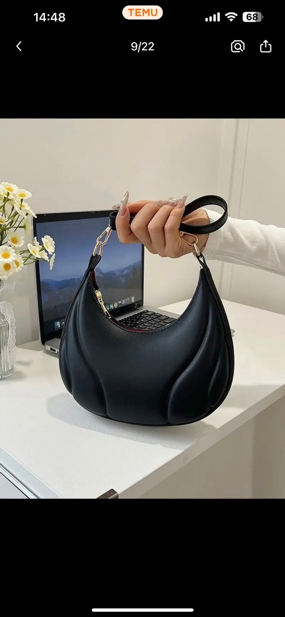 Siyah Deri Tokalı Kadın Çanta - Görsel 5