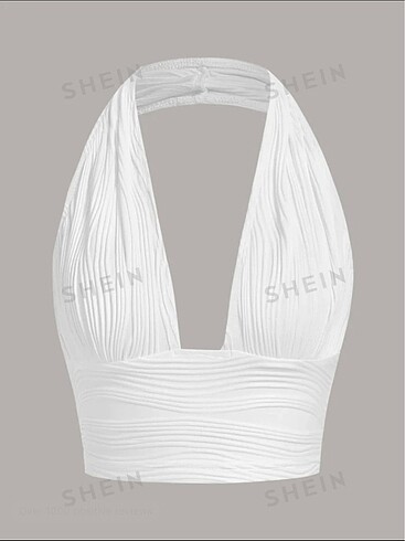 Shein y2k top halter yaka crop büstiyer