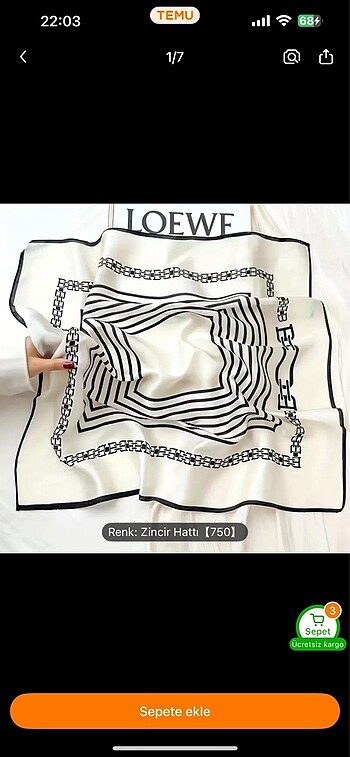 Loewe model boyun şalı fular