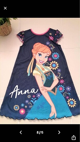 Anna elsa elbise frozen 4-5 yaş maşa ile koca ayı