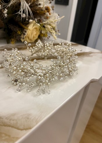 Diğer İnci ve Kristal Detaylı Bohem Saç Aksesuarı