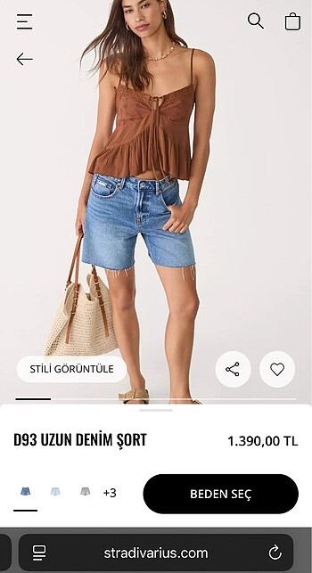Stradivarius Uzun Kot Şort