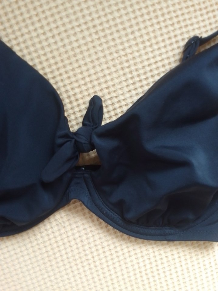 Kadın Lacivert İnce Askılı Bikini Üstü - Görsel 5