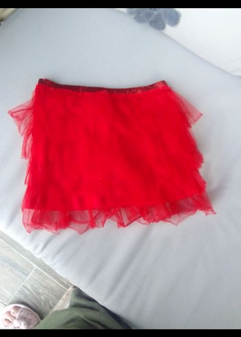 Koton Kız Çocuk Kırmızı Fırfırlı Mini Etek