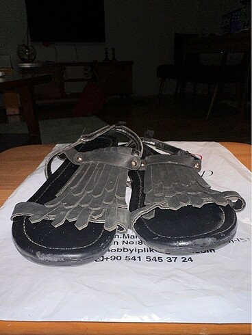 Kız Çocuk Siyah Püsküllü Sandalet - Görsel 5