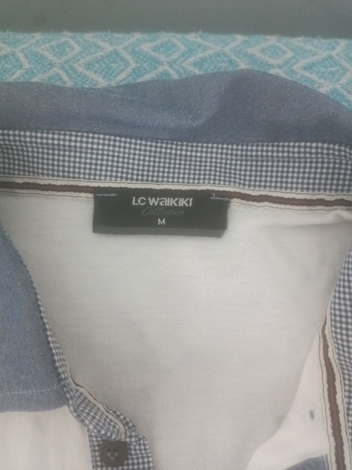 kot Yaka Detaylı Beyaz Erkek Polo Tişört - Görsel 2