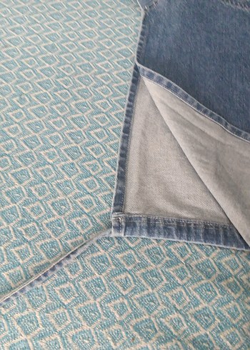 Kız Çocuk V Yaka Kolsuz Mavi Denim Yelek - Görsel 4