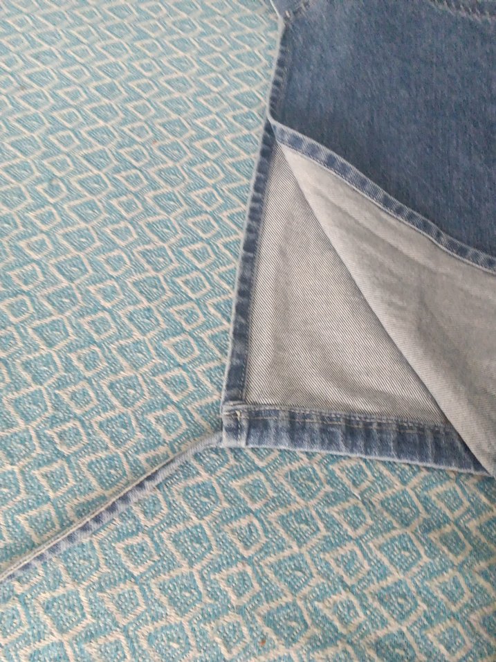 Kız Çocuk V Yaka Kolsuz Mavi Denim Yelek - Görsel 4